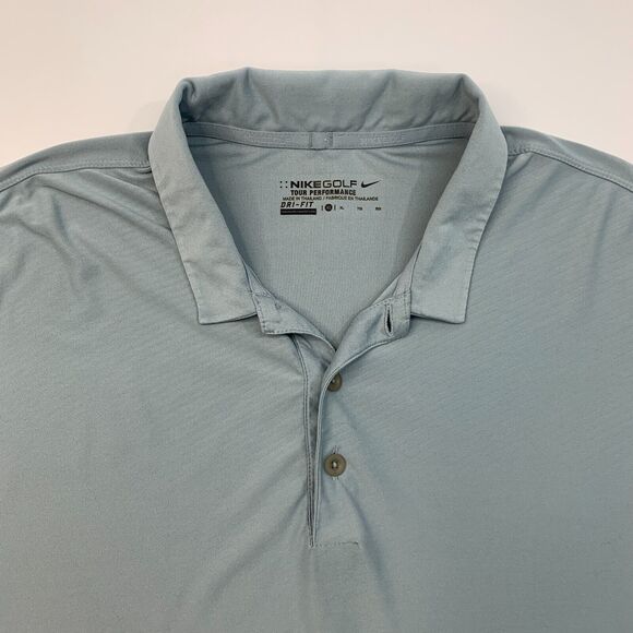 Nike Golf Shirt Mens XL Extra Large Cloud Gray Moisture Wicking Tour Performance - Picture 5 of 13